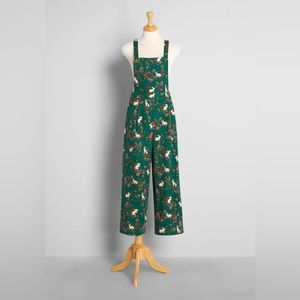 ModCloth x Princess Highway Floral Bunny Harvest Overalls AU 14 / US 10-12
